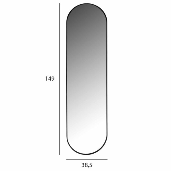 ΚΑΘΡΕΠΤΗΣ ΤΟΙΧΟΥ HM9581.01 ΨΗΛΟΣ ΟΒΑΛ ΣΚΕΛΕΤΟΣ ΑΛΟΥΜΙΝΙΟΥ ΜΑΥΡΟΣ 38,5x4x149Υεκ. - Image 2