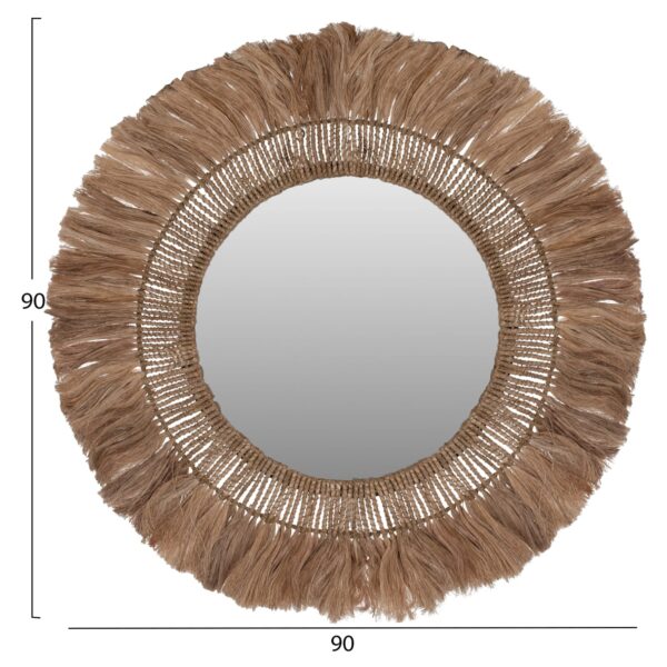 ΚΑΘΡΕΠΤΗΣ ΤΟΙΧΟΥ ΣΤΡΟΓΓΥΛΟΣ ΜΕ ΙΝΕΣ ΑΜΠΑΚΑ ΣΕ ΧΡΩΜΑ ΦΥΣΙΚΟ 90x4x90Υεκ.HM7736 - Image 2