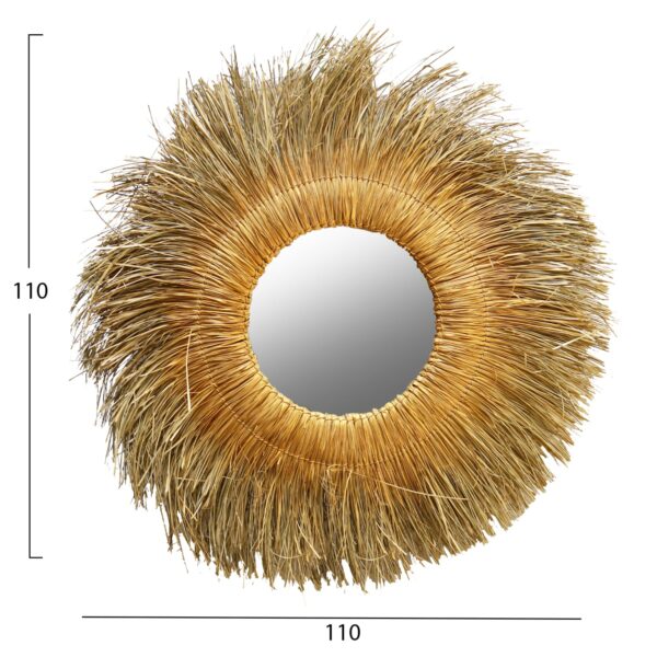 ΚΑΘΡΕΠΤΗΣ ΤΟΙΧΟΥ ΣΤΡΟΓΓΥΛΟΣ ME PANDAN GRASS ΧΡΩΜΑ ΦΥΣΙΚΟ-ΧΡΥΣΟ 110x5x110Yεκ.HM7743 - Image 2
