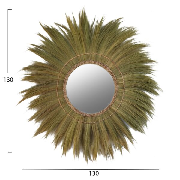 ΚΑΘΡΕΠΤΗΣ ΤΟΙΧΟY ΣΤΡΟΓΓΥΛΟΣ ΠΛΑΙΣΙΟ ΙΝΕΣ ΜΠΑΝΑΝΑΣ ΣΕ ΦΥΣΙΚΟ 130x4x130Υεκ.HM7734 - Image 2