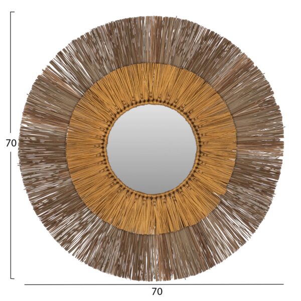 ΚΑΘΡΕΠΤΗΣ ΤΟΙΧΟΥ ΣΤΡΟΓΓΥΛΟΣ ΠΛΑΙΣΙΟ MENDONG GRASS ΣΕ ΧΡΩΜΑ ΦΥΣΙΚΟ ΧΡΥΣΟ Φ70εκ.HM7800 - Image 2