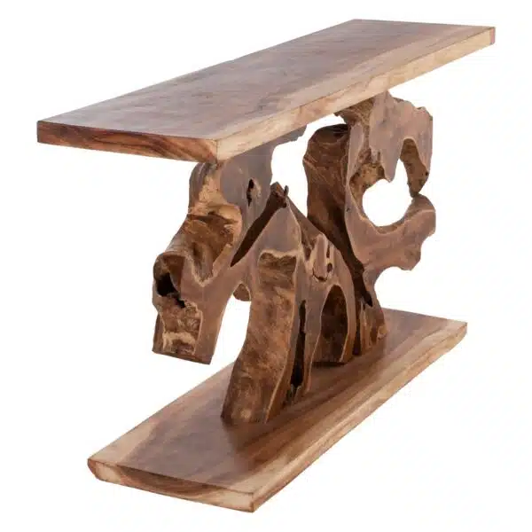 ΚΟΝΣΟΛΑ HM9357 ΑΠΟ ΜΑΣΙΦ ΞΥΛΟ ΤEAK ΦΥΣΙΚΟ 150X40X80YEK. - Image 4