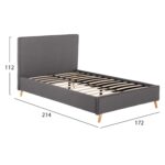 ΚΡΕΒΑΤΙ INDRA ΑΠΟ ΓΚΡΙ ΥΦΑΣΜΑ & ΣΚ. ΓΚΡΙ ΡΕΛΙ HM662.01 ΓΙΑ ΣΤΡΩΜΑ 160x200 EK. - Image 3