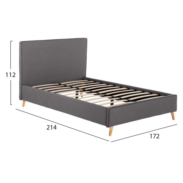 ΚΡΕΒΑΤΙ INDRA ΑΠΟ ΓΚΡΙ ΥΦΑΣΜΑ & ΣΚ. ΓΚΡΙ ΡΕΛΙ HM662.01 ΓΙΑ ΣΤΡΩΜΑ 160x200 EK. - Image 3