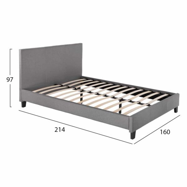 ΚΡΕΒΑΤΙ BECCA ΑΠΟ ΥΦΑΣΜΑ ΓΚΡΙ HM553.11 ΓΙΑ ΣΤΡΩΜΑ 150x200 EK. - Image 3