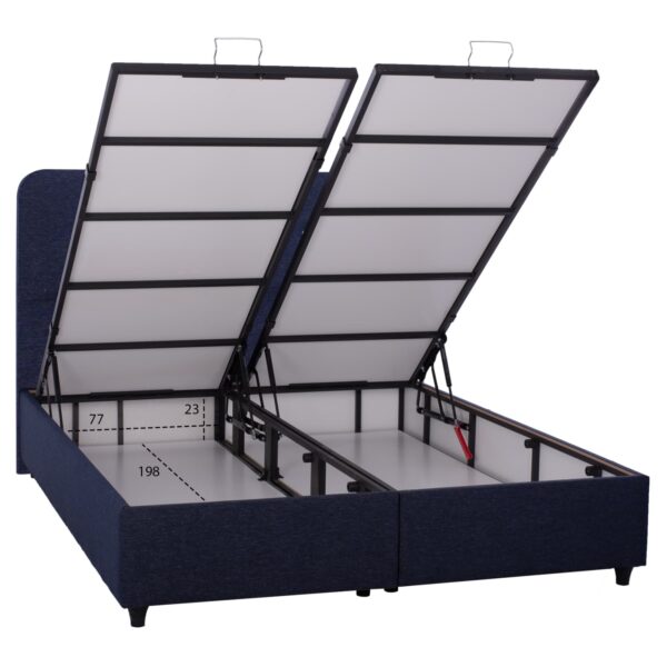 ΚΡΕΒΑΤΙ DOLORES ΜΕ ΑΠΟΘΗΚΕΥΤΙΚΟ ΑΠΟ ΜΠΛΕ ΥΦΑΣΜΑ HM631.08 ΓΙΑ ΣΤΡΩΜΑ 160x200 εκ. - Image 4