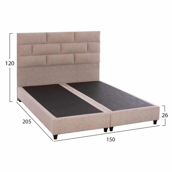 ΚΡΕΒΑΤΙ SOLEDAD ΜΠΕΖ HM644.22  ΓΙΑ ΣΤΡΩΜΑ 150x200 εκ. - Image 3