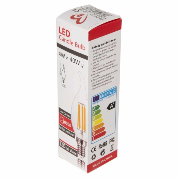ΛΑΜΠΤΗΡΑΣ HM4047.01 ΣΤΥΛ ΦΛΟΓΑ LED FILAMENT 6W E14 3000K ΔΙΑΦΑΝΟ DIMMABLE - Image 6