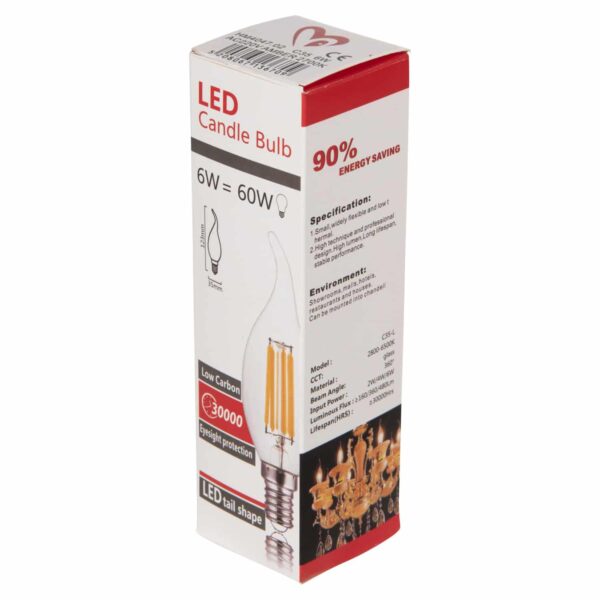 ΛΑΜΠΤΗΡΑΣ HM4047.02 ΣΤΥΛ ΦΛΟΓΑ LED FILAMENT 6W E14 3000K GOLD DIMMABLE - Image 6