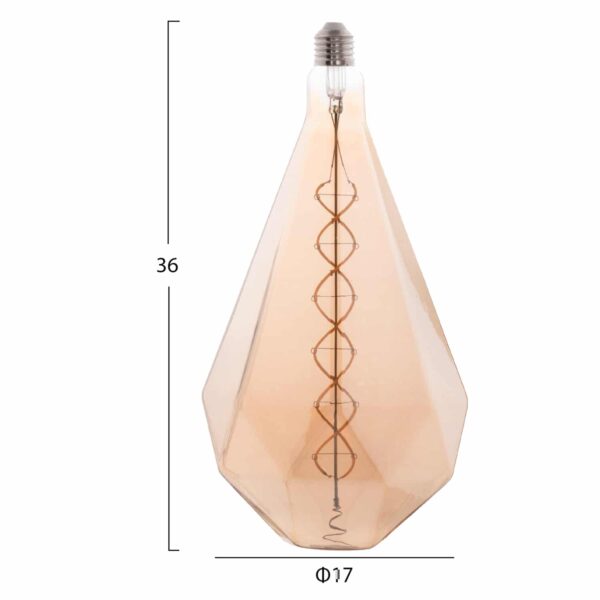 ΛΑΜΠΤΗΡΑΣ LED FILAMENT 8W E27 3000K GOLD COLOR DIMMABLE HM4057 - Image 2