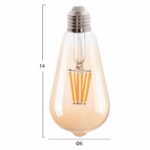 ΛΑΜΠΤΗΡΑΣ HM4188.02 LED FILAMENT 8W E27 DIMMABLE 3000K GOLD - Image 2