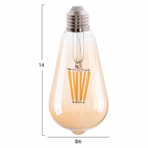 ΛΑΜΠΤΗΡΑΣ HM4188.02 LED FILAMENT 8W E27 DIMMABLE 3000K GOLD - Image 2