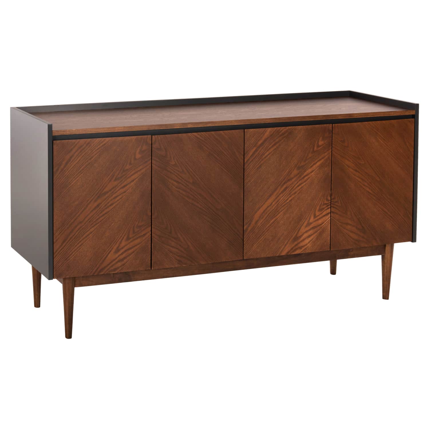 HM9740 ΜΠΟΥΦΕΣ BEEN HM9740 MDF ΣΕ ΣΚΟΥΡΟ ΓΚΡΙ & ΚΑΡΥΔΙ ΚΑΠΛΑΜΑ 170x43x83Υεκ. - Image 1