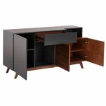 ΜΠΟΥΦΕΣ PREDA HM9747 MDF ΜΕ ΚΑΡΥΔΙ & ΣΚΟΥΡΟ ΓΚΡΙ ΚΑΠΛΑΜΑ 167x28-40x80Υεκ. - Image 3