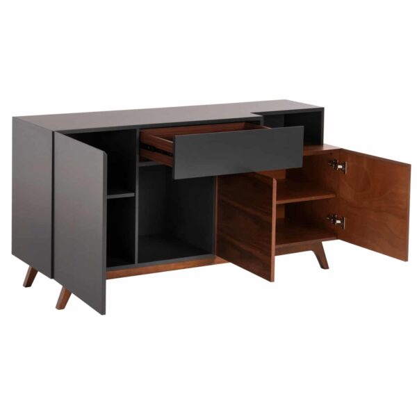 ΜΠΟΥΦΕΣ PREDA HM9747 MDF ΜΕ ΚΑΡΥΔΙ & ΣΚΟΥΡΟ ΓΚΡΙ ΚΑΠΛΑΜΑ 167x28-40x80Υεκ. - Image 3