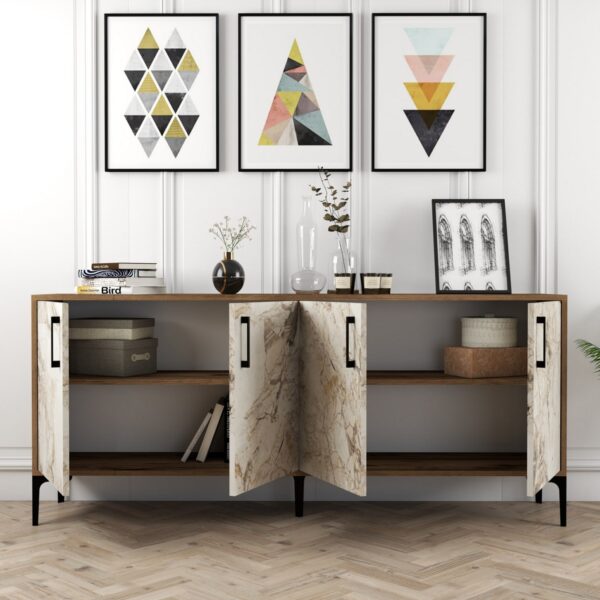 ΜΠΟΥΦΕΣ ΜΕΛΑΜΙΝΗΣ ΕΦΕ ΕΚΡΟΥ ΜΑΡΜΑΡΟ ΚΑΙ ΚΑΡΥΔΙ 180x35x78Υεκ.HM9428.02 - Image 4