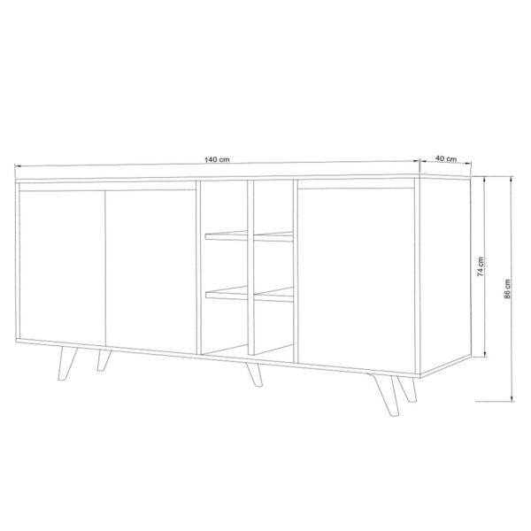 ΜΠΟΥΦΕΣ ΜΕΛΑΜΙΝΗΣ ΚΑΡΥΔΙ ΜΕ ΛΕΥΚΕΣ ΠΟΡΤΕΣ 140x40x86Yεκ.HM9432.02 - Image 2