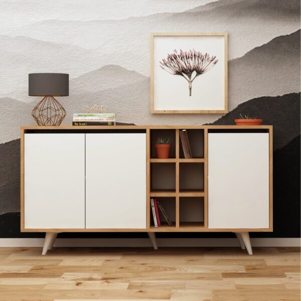 ΜΠΟΥΦΕΣ ΜΕΛΑΜΙΝΗΣ ΚΑΡΥΔΙ ΜΕ ΛΕΥΚΕΣ ΠΟΡΤΕΣ 140x40x86Yεκ.HM9432.02 - Image 4