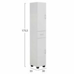 ΝΤΟΥΛΑΠΙ ADEMIA ΣΤΗΛΗ ΠΟΛΛΑΠΛΩΝ ΧΡΗΣΕΩΝ ΜΕΛΑΜΙΝΗ ΛΕΥΚΟ 30x33x175,5Yεκ.HM9124.11 - Image 2