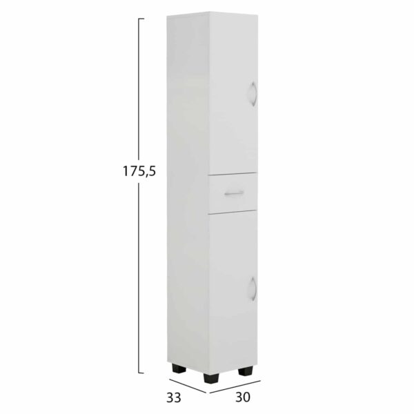 ΝΤΟΥΛΑΠΙ ADEMIA ΣΤΗΛΗ ΠΟΛΛΑΠΛΩΝ ΧΡΗΣΕΩΝ ΜΕΛΑΜΙΝΗ ΛΕΥΚΟ 30x33x175,5Yεκ.HM9124.11 - Image 2