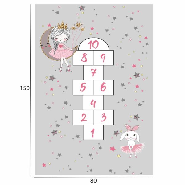 ΠΑΙΔΙΚΟ ΧΑΛΙ ΜΕ ΚΡΟΣΙΑ ΣΕΙΡΑ KIDDER HM7678.02 ΓΚΡΙ 80Χ150 εκ. - Image 2