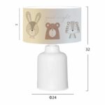 ΠΑΙΔΙΚΟ ΦΩΤΙΣΤΙΚΟ ΕΠΙΤΡΑΠΕΖΙΟ ΥΦΑΣΜΑΤΙΝΟ BALOO HM7577.02 ΛΕΥΚΟ ΣΧΕΔΙΟ CUTE ANIMALS Φ24x32Y - Image 2