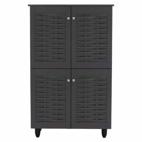 ΠΑΠΟΥΤΣΟΘΗΚΗ-ΝΤΟΥΛΑΠΙ ΞΥΛΙΝΗ KABIRA 4 ΠΟΡΤΕΣ HM2210.10 ΓΚΡΙ 77x34x123Υεκ. - Image 3