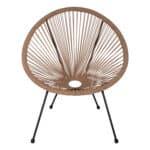 ΠΟΛΥΘΡΟΝΑ ACAPULCO Τ. ΦΩΛΙΑ ΜΕΤΑΛΛΟ ΜΑΥΡΟ ΜΕ TWISTED WICKER HM5871.01 70x73x79 εκ. - Image 3