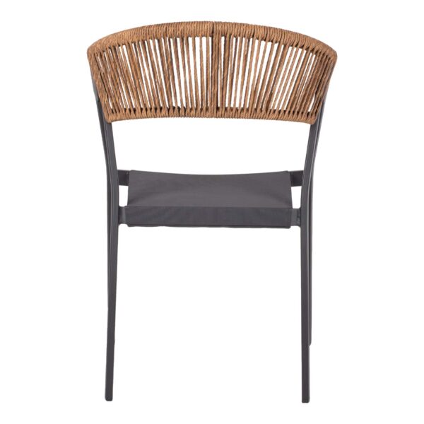 ΠΟΛΥΘΡΟΝΑ ΑΛΟΥΜΙΝΙΟΥ HM5891.01 ΑΝΘΡΑΚΙ ΣΚΕΛΕΤΟΣ&TEXTLINE-ΜΠΕΖ RATTAN 56,5x58x79Υ εκ. - Image 6