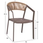 ΠΟΛΥΘΡΟΝΑ ΑΛΟΥΜΙΝΙΟΥ MIRI HM5891.03 ΣΑΜΠΑΝΙΖΕ ΣΚΕΛΕΤΟΣ&TEXTLINE- RATTAN 56x58x80.5Υ εκ. - Image 2