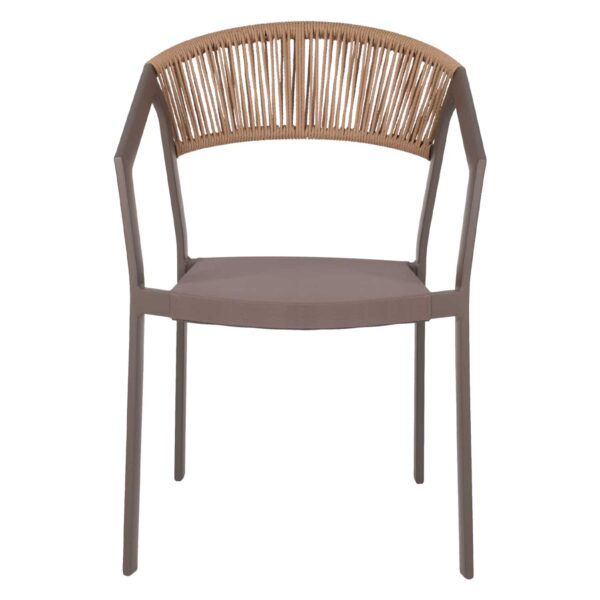 ΠΟΛΥΘΡΟΝΑ ΑΛΟΥΜΙΝΙΟΥ MIRI HM5891.03 ΣΑΜΠΑΝΙΖΕ ΣΚΕΛΕΤΟΣ&TEXTLINE- RATTAN 56x58x80.5Υ εκ. - Image 3