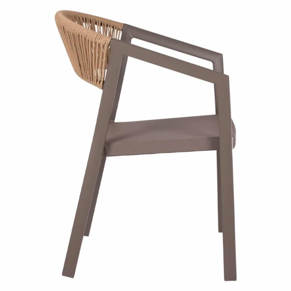 ΠΟΛΥΘΡΟΝΑ ΑΛΟΥΜΙΝΙΟΥ MIRI HM5891.03 ΣΑΜΠΑΝΙΖΕ ΣΚΕΛΕΤΟΣ&TEXTLINE- RATTAN 56x58x80.5Υ εκ. - Image 4