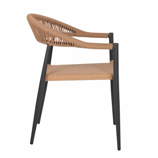 ΠΟΛΥΘΡΟΝΑ ΑΛΟΥΜΙΝΙΟΥ HM5854.12 ΑΝΘΡΑΚΙ PΕ RATTAN ΜΠΕΖ 56x60x78 εκ. - Image 4