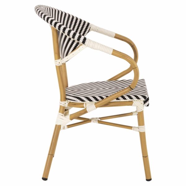 ΠΟΛΥΘΡΟΝΑ BAMBOO LOOK HM5861.01 ΜΑΥΡΟ-ΛΕΥΚΟ 57x55x82 εκ. - Image 4