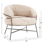 ΠΟΛΥΘΡΟΝΑ TRUDI HM8639.23 ΑΠΟ ΜΠΟΥΚΛΕ ΛΕΥΚΟ ΜΕ ΑΣΗΜΙ ΣΚΕΛΕΤΟ 84x79x76Υ εκ. - Image 2