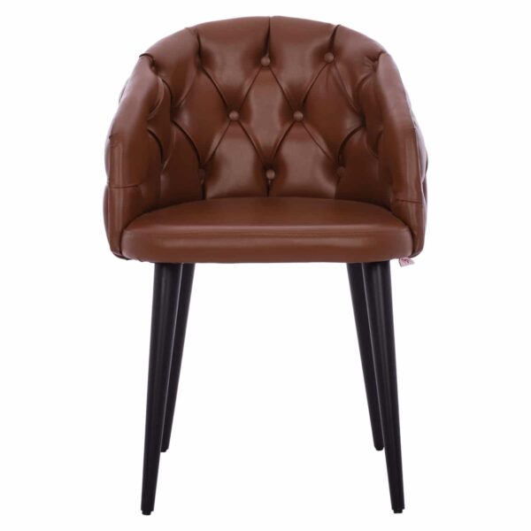 ΠΟΛΥΘΡΟΝΑ LORETTA HM9271.43 ΜΕ ΤΑΜΠΑ ΤΕΧΝΟΔΕΡΜΑ & ΞΥΛΙΝΑ ΜΑΥΡΑ ΠΟΔΙΑ 53x60x82Υ εκ. - Image 3