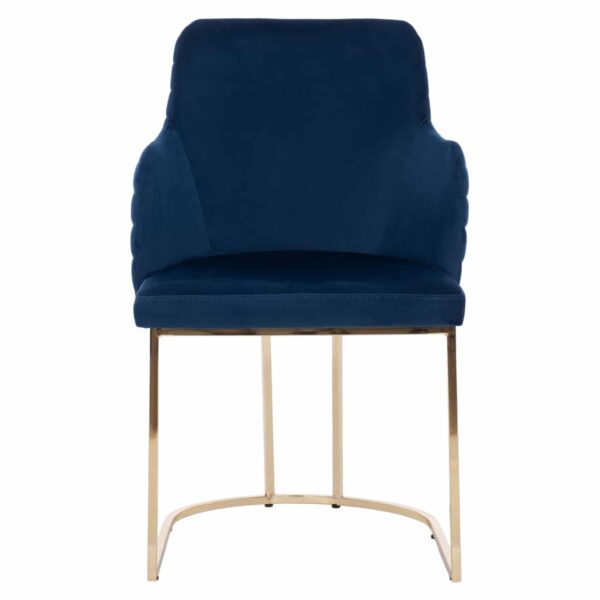 ΠΟΛΥΘΡΟΝΑ SOLANA HM9275.08 ΑΠΟ ΜΠΛΕ ΒΕΛΟΥΔΟ ΜΕ ΜΕΤΑΛΛΙΚΑ ΧΡΥΣΑ ΠΟΔΙΑ 54x63x87Υ εκ. - Image 3