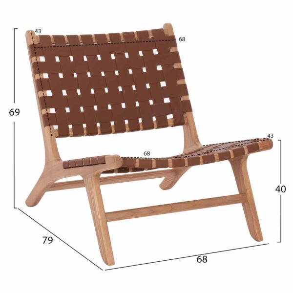 ΠΟΛΥΘΡΟΝΑ HM9326.01 FELIPE ΞΥΛΟ ΤΟΟΝ ΜΕ ΠΛΕΞΗ PU 67x70x75Y εκ. - Image 2