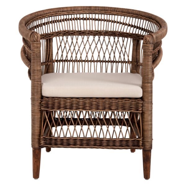 ΠΟΛΥΘΡΟΝΑ MALAWI HM9635.01 ΞΥΛΟ ΜΑΟΝΙ ΜΕ RATTAN ΚΑΦΕ-ΛΕΥΚΟ ΜΑΞΙΛΑΡΙ 80x70x86Υεκ. - Image 3