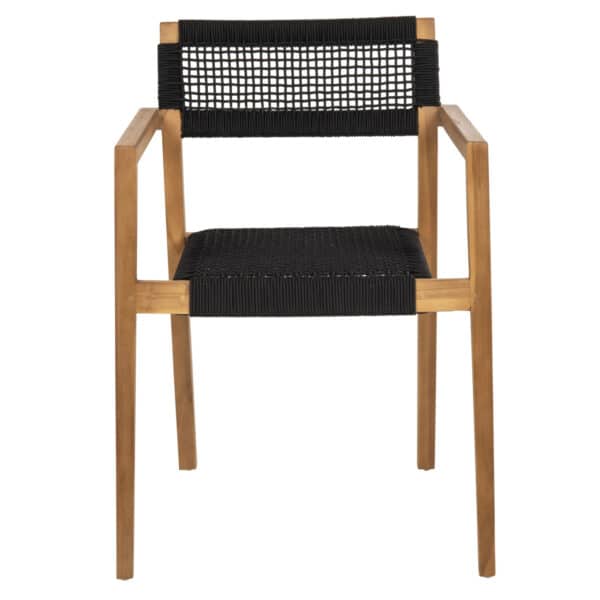ΠΟΛΥΘΡΟΝΑ CHARLOTTE HM9637.02 ΞΥΛΟ TEAK ΦΥΣΙΚΟ & ΜΑΥΡΟ ΣΧΟΙΝΙ 59x54x83Y εκ. - Image 3