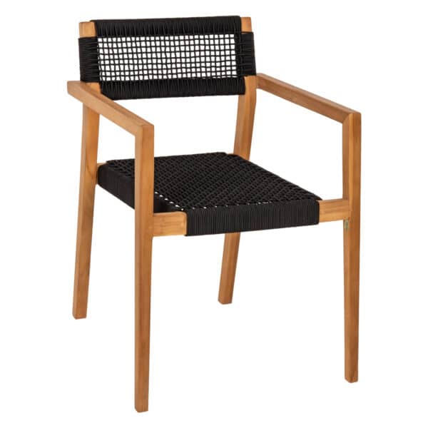 ΠΟΛΥΘΡΟΝΑ CHARLOTTE HM9637.02 ΞΥΛΟ TEAK ΦΥΣΙΚΟ & ΜΑΥΡΟ ΣΧΟΙΝΙ 59x54x83Y εκ. - Image 1