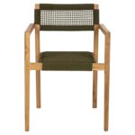 ΠΟΛΥΘΡΟΝΑ CHARLOTTE HM9637.05 ΞΥΛΟ TEAK ΦΥΣΙΚΟ & ΠΡΑΣΙΝΟ ΣΧΟΙΝΙ 59x54x83Y εκ. - Image 3