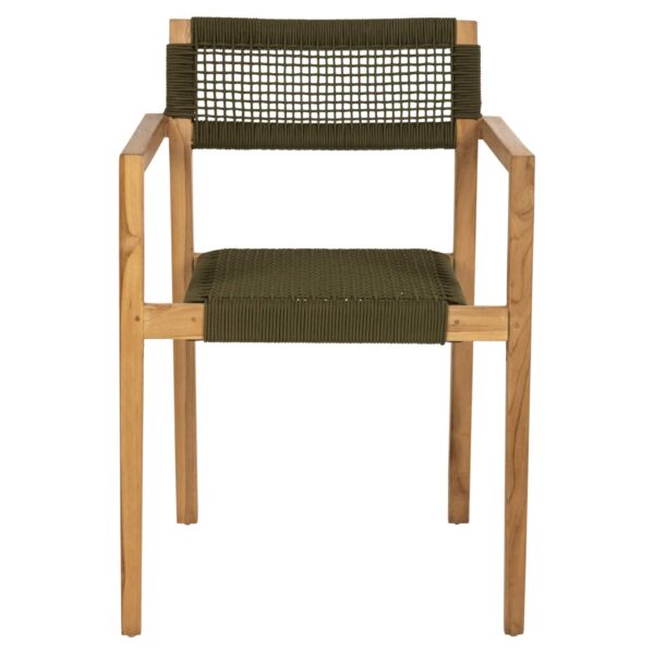 ΠΟΛΥΘΡΟΝΑ CHARLOTTE HM9637.05 ΞΥΛΟ TEAK ΦΥΣΙΚΟ & ΠΡΑΣΙΝΟ ΣΧΟΙΝΙ 59x54x83Y εκ. - Image 3