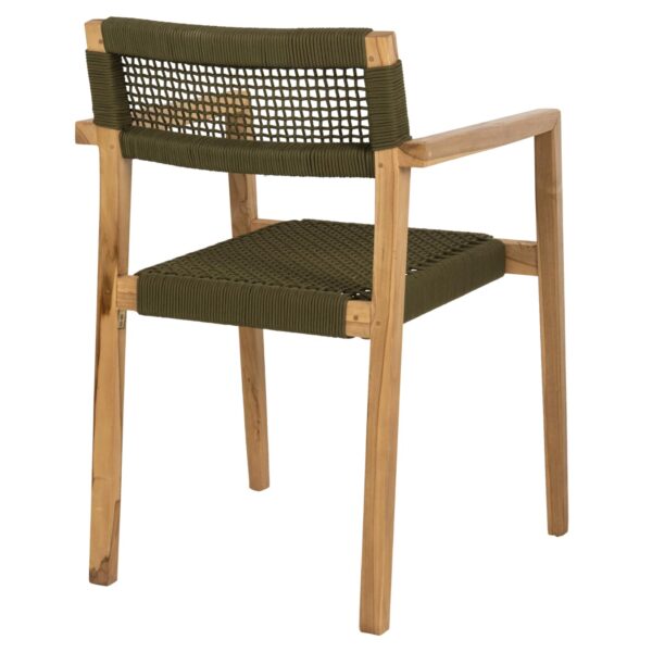 ΠΟΛΥΘΡΟΝΑ CHARLOTTE HM9637.05 ΞΥΛΟ TEAK ΦΥΣΙΚΟ & ΠΡΑΣΙΝΟ ΣΧΟΙΝΙ 59x54x83Y εκ. - Image 5