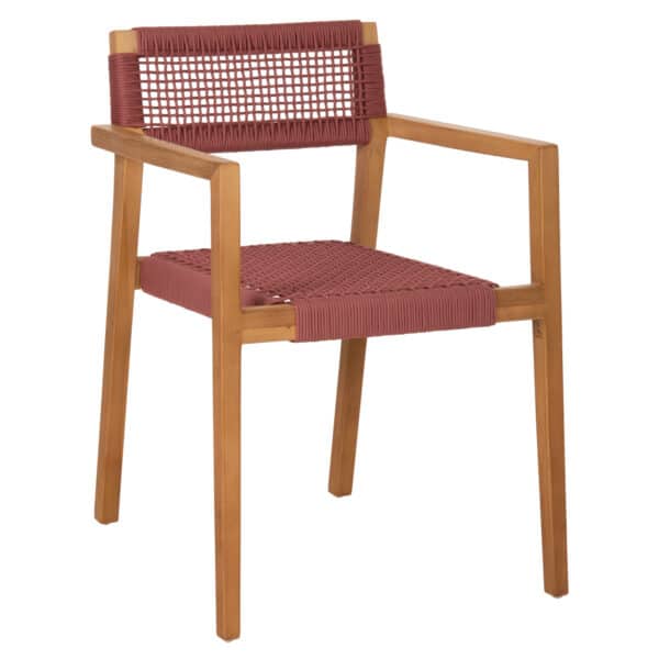 ΠΟΛΥΘΡΟΝΑ CHARLOTTE HM9637.06 ΞΥΛΟ TEAK ΦΥΣΙΚΟ & ΡΟΖ ΣΧΟΙΝΙ 59x54x83Y εκ. - Image 1