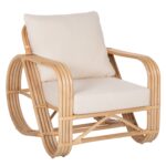 ΠΟΛΥΘΡΟΝΑ BARONESS HM9813 ΦΥΣΙΚΟ RATTAN ΚΑΙ ΛΕΥΚΑ ΜΑΞΙΛΑΡΙΑ 81x90x92Yεκ.