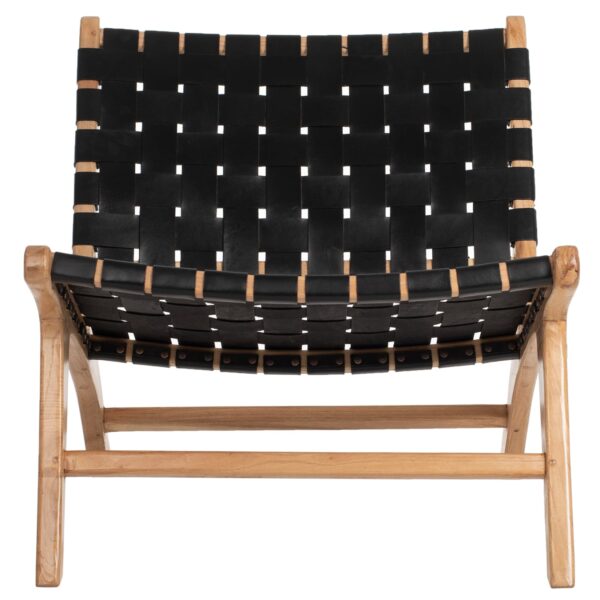 ΠΟΛΥΘΡΟΝΑ FELIPE ΞΥΛΟ ΤΟΟΝ ΜΕ ΠΛΕΞΗ ΜΑΥΡΟ PU 68x79x69Υεκ.HM9326.02 - Image 3