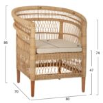 ΠΟΛΥΘΡΟΝΑ MALAWI HM9635.04 ΞΥΛΟ ΜΑΟΝΙ ΕΠΕΝΔΥΣΗ RATTAN ΛΕΥΚΟ ΜΑΞΙΛΑΡΙ ΚΑΘΙΣΜΑΤΟΣ 80x70x86Υεκ. - Image 2