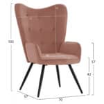 ΠΟΛΥΘΡΟΝΑ ΜΠΕΡΖΕΡΑ CRAWLEY ΜΕ ΥΠΟΠΟΔΙΟ HM8918.02 ΣΑΠΙΟ ΜΗΛΟ ΒΕΛΟΥΔΟ 70x57x103 εκ. - Image 2