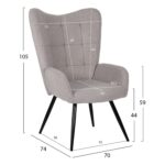 ΠΟΛΥΘΡΟΝΑ ΜΠΕΡΖΕΡΑ CRAWLEY ΜΕ ΥΠΟΠΟΔΙΟ HM8918.21 ΥΦΑΣΜΑ ΜΠΟΥΚΛΕ ΓΚΡΙ 70x74x105Υ εκ. - Image 2